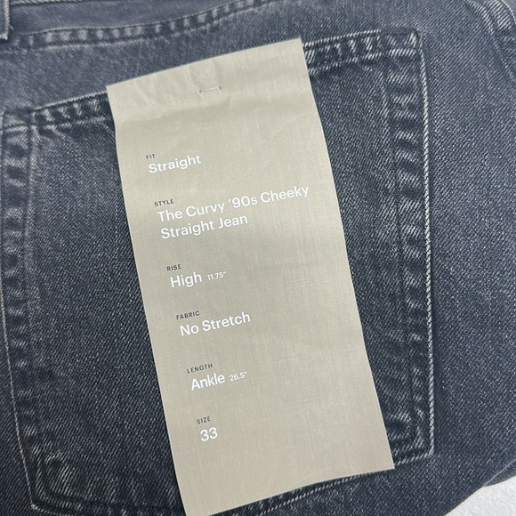 Everlane The Curvy 90s Cheeky Hourglass Jean Denim Straight Jeans New Size 33 - Picture 5 of 11